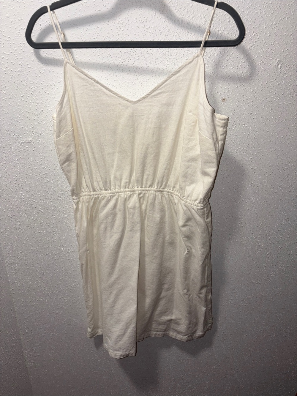 J. Crew Cream Linen Blend Spaghetti Strap Sundress